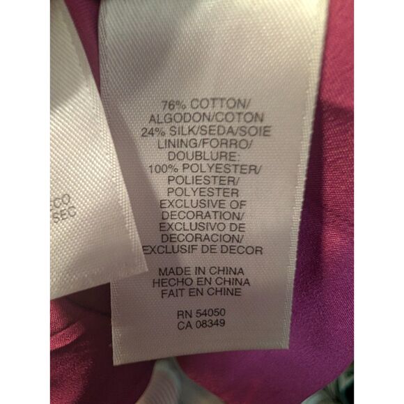 Anne Klein New York Cotton Silk Dress 14 Pink Magenta Fit and Flare Luxury - Picture 8 of 8